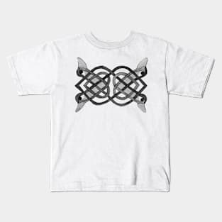 BLACK Celtic knotwork Kids T-Shirt